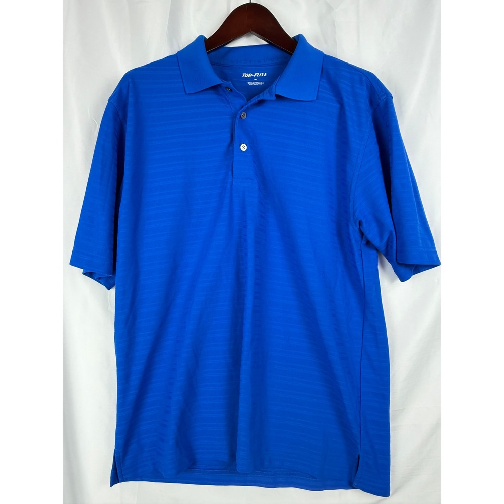 Top Flite Golf Polo Shirt Mens Large Blue Performance Athletic Casual‎
